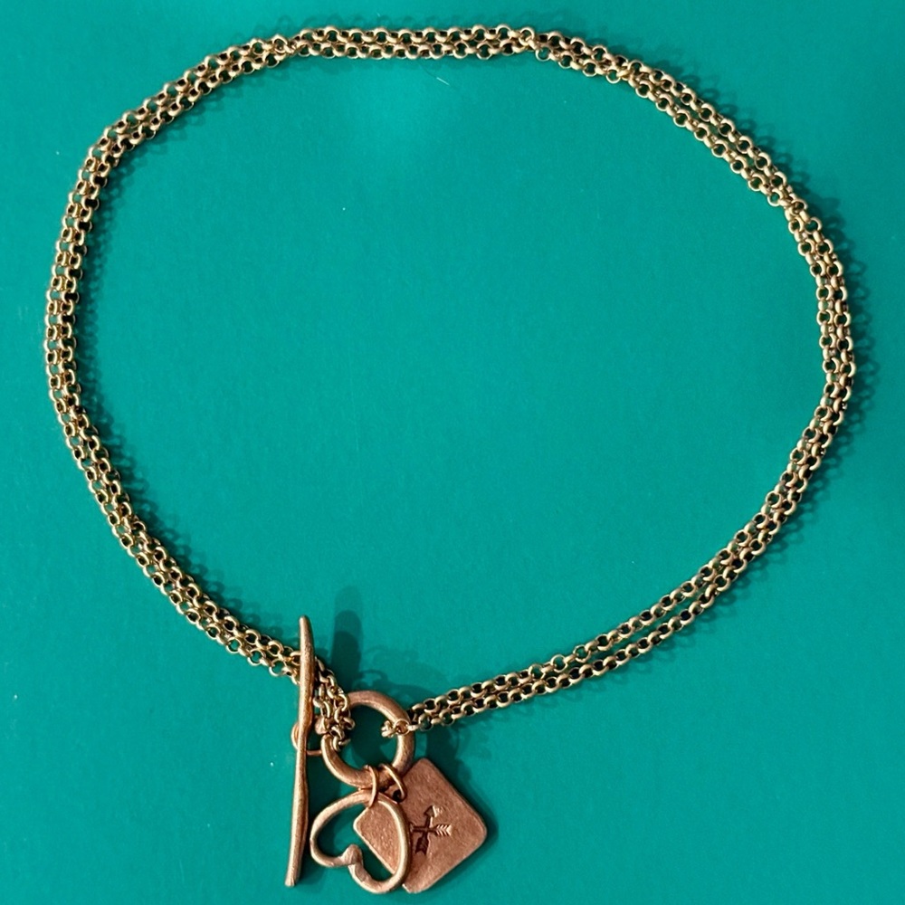 Dea Dia Brass Necklace with Toggle Closure - Picture 3 of 3